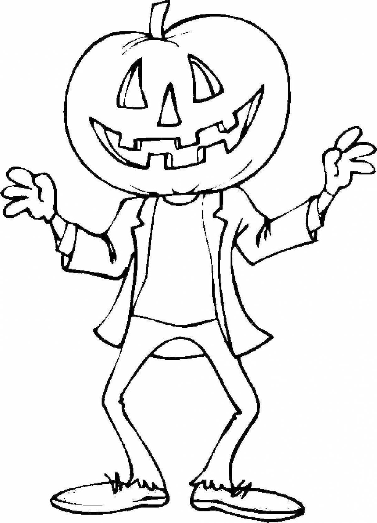 Scary child coloring page