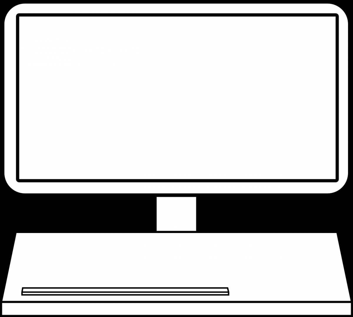 Adorable laptop screen coloring page