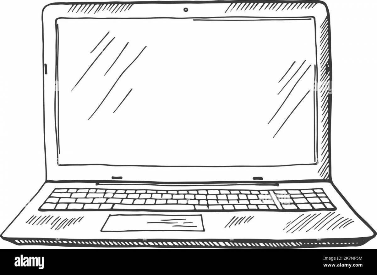 Amazing laptop screen coloring page