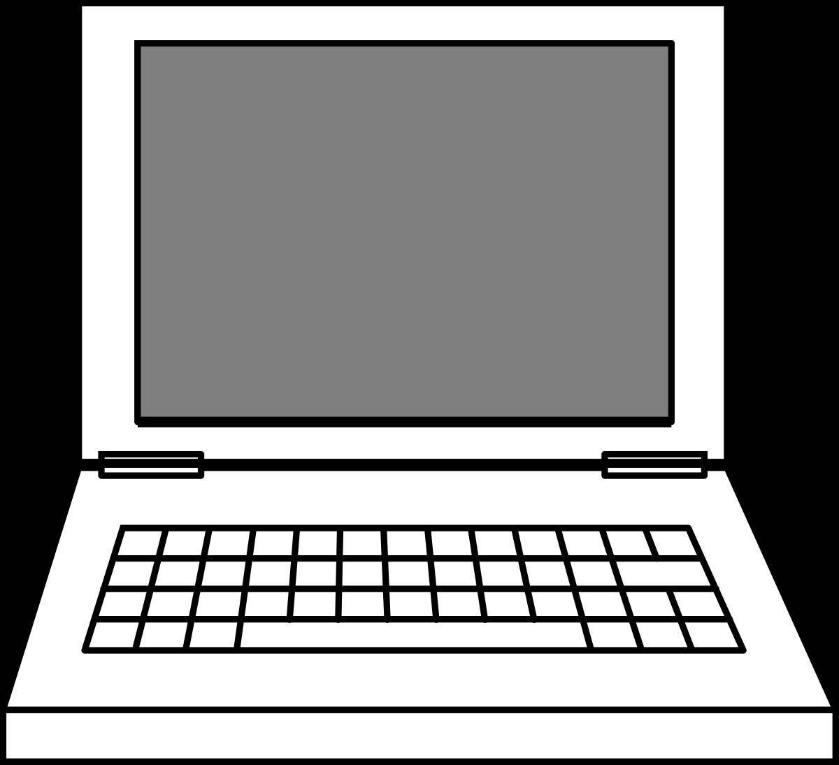 Bold laptop screen coloring page
