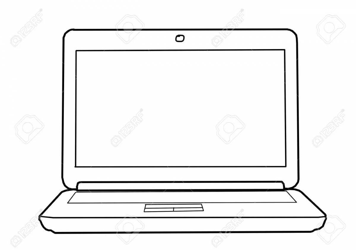 Shine laptop screen coloring page