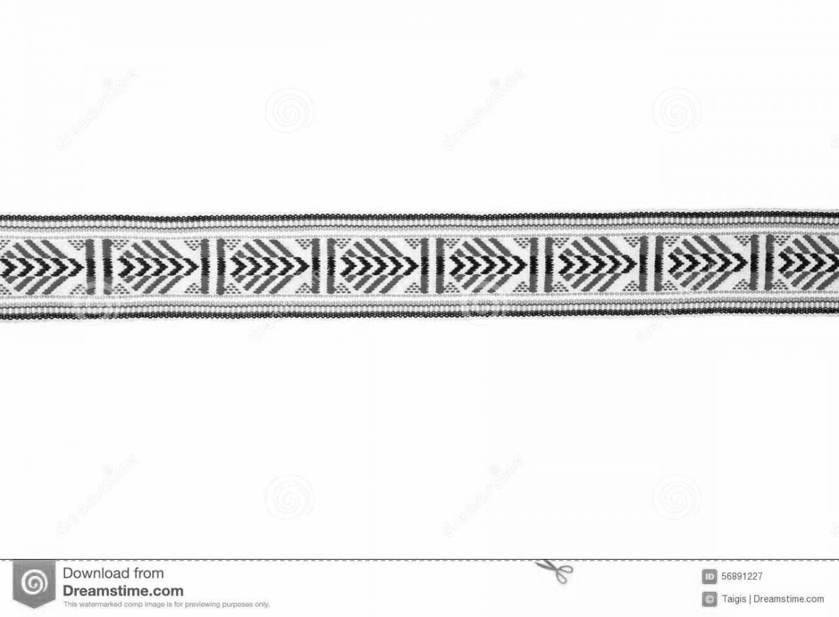 Photo Glowing Slutsk belt coloring page