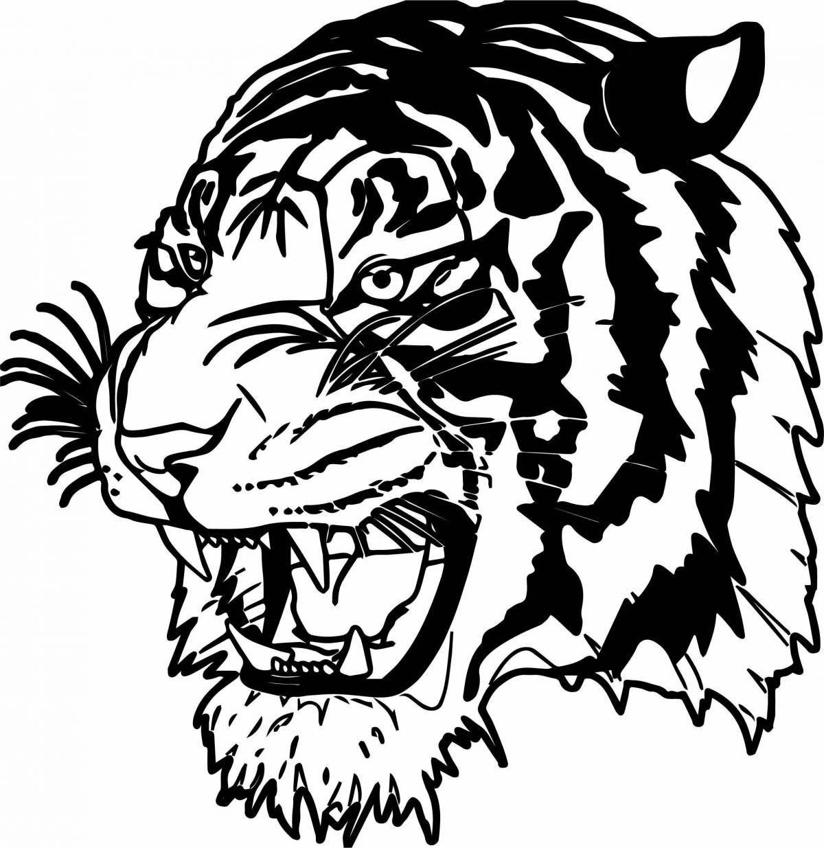 Brutal tiger head coloring