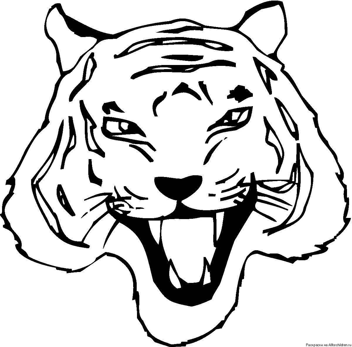 Great tiger head coloring book