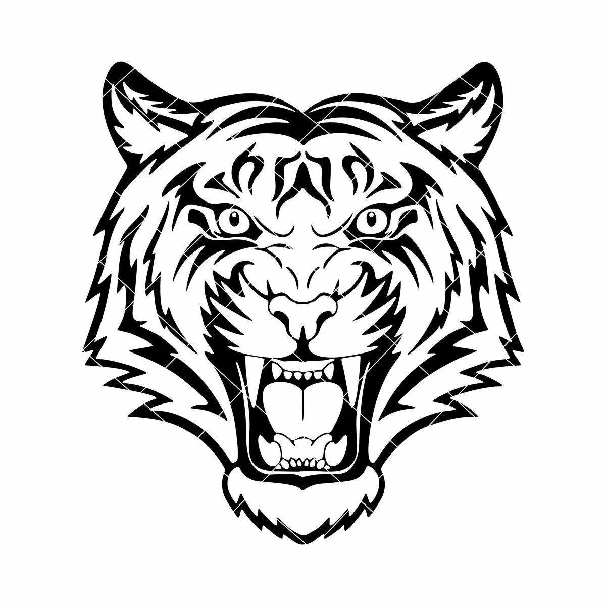 Большая раскраска голова тигра