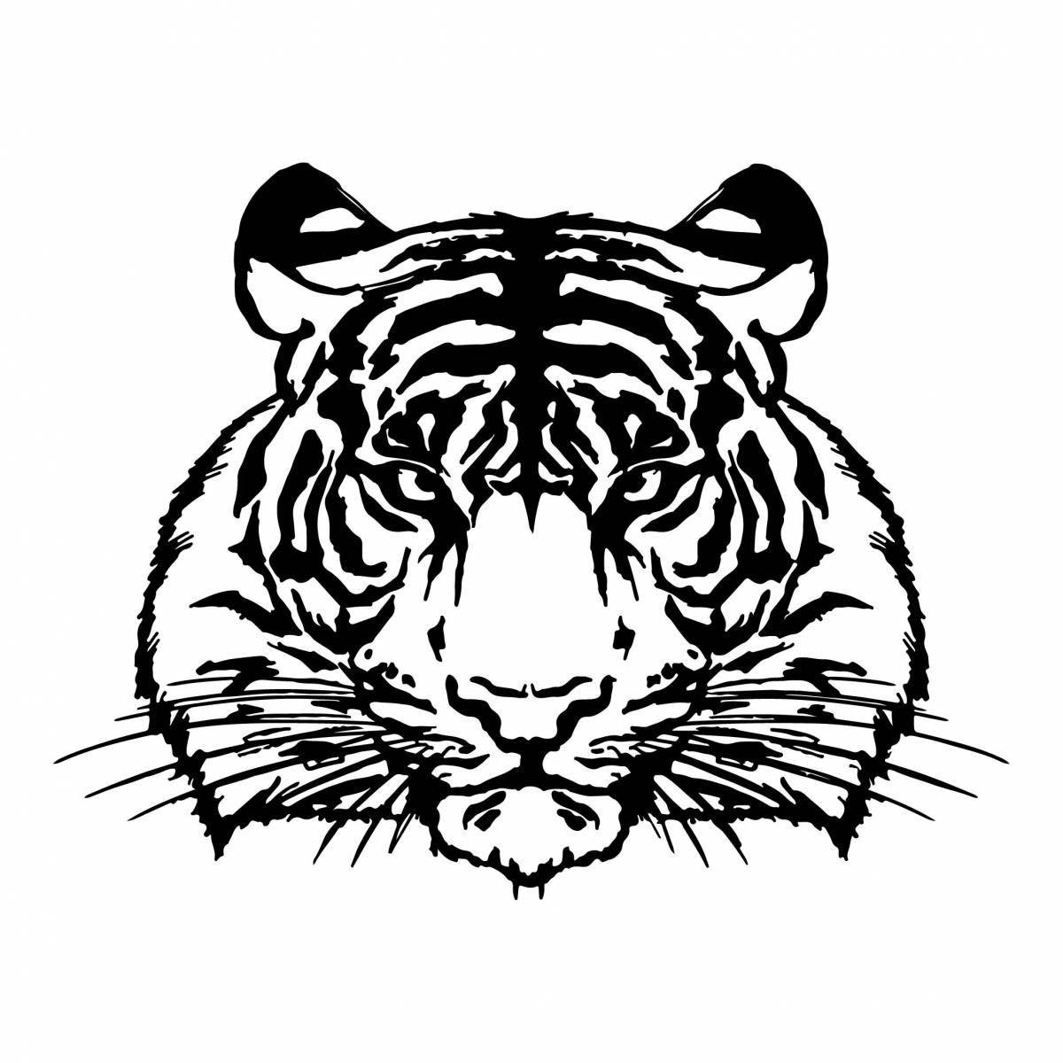 Потрясающая раскраска голова тигра