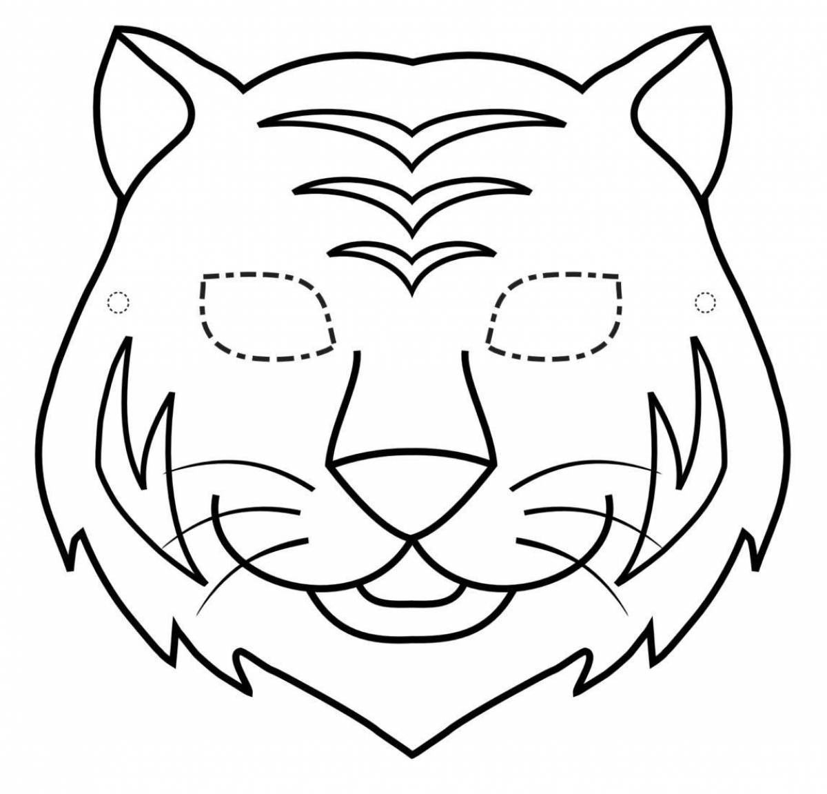 Сложная раскраска голова тигра