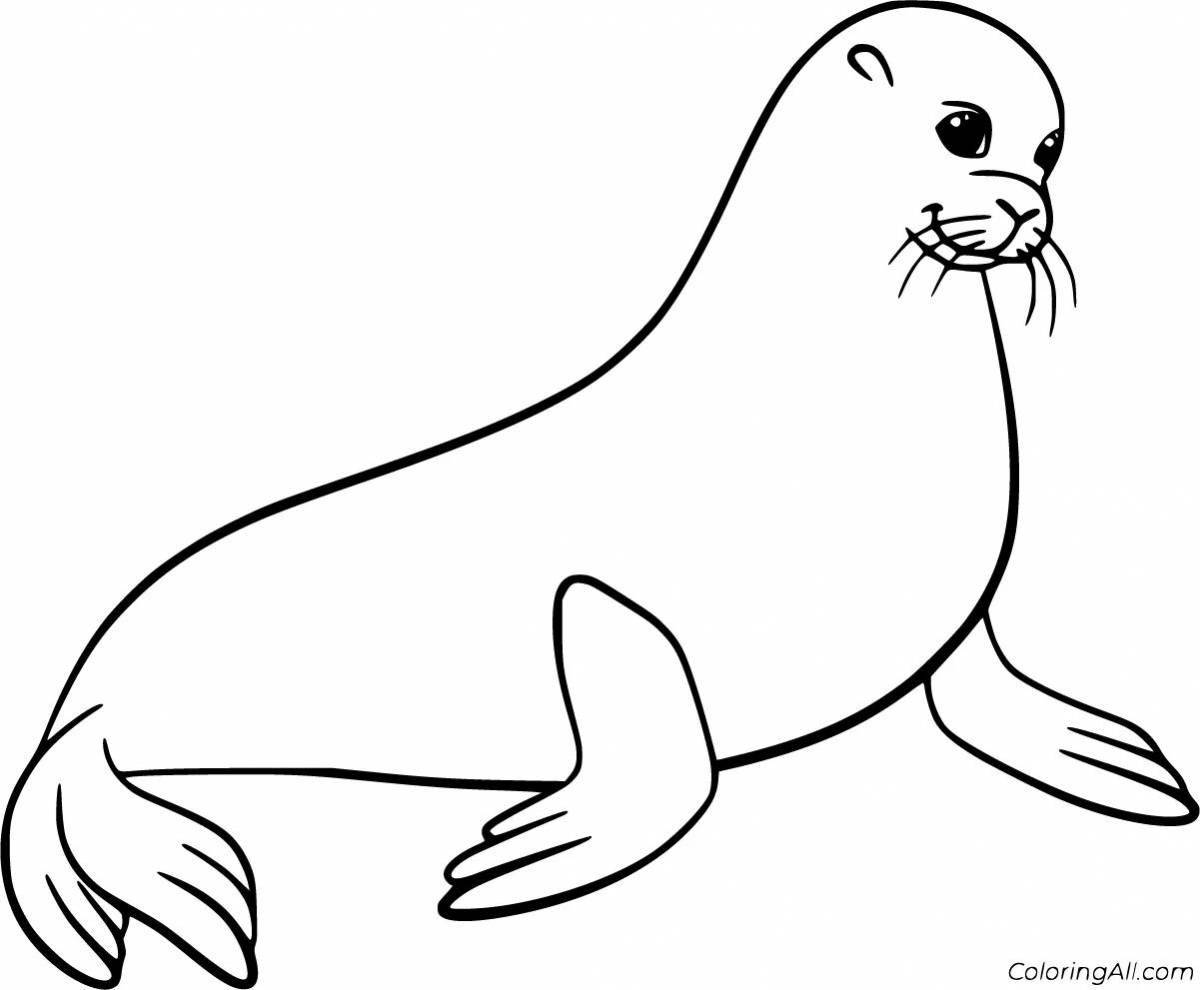 Playful sea lion coloring page