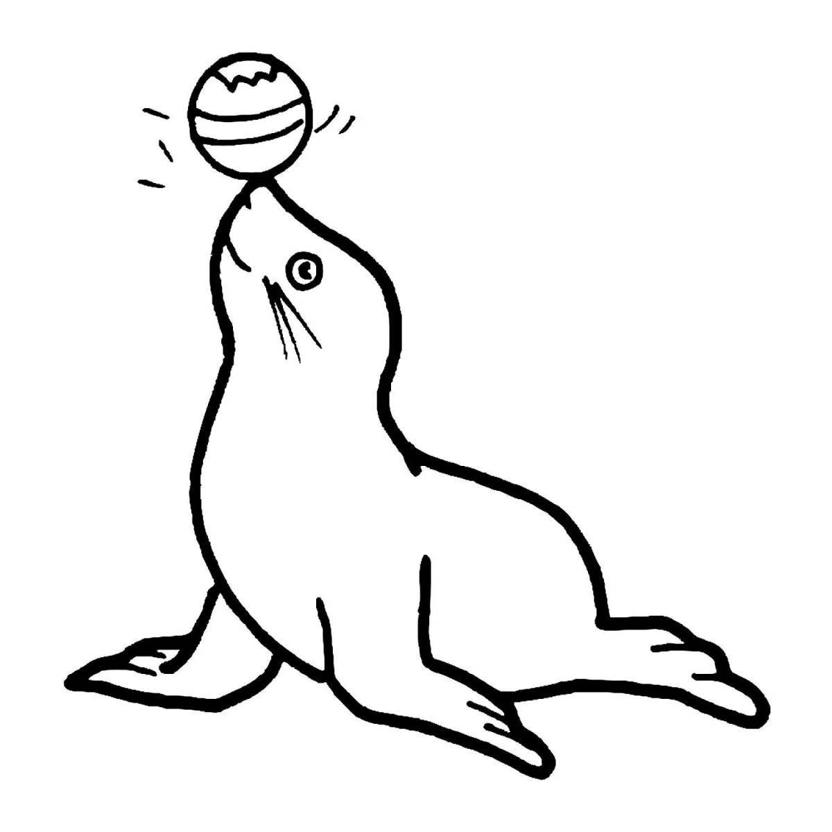Adorable sea lion coloring page
