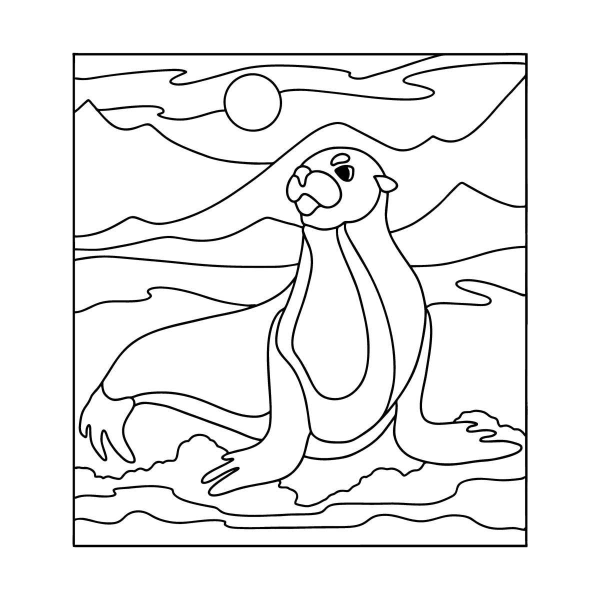 Fabulous sea lion coloring page
