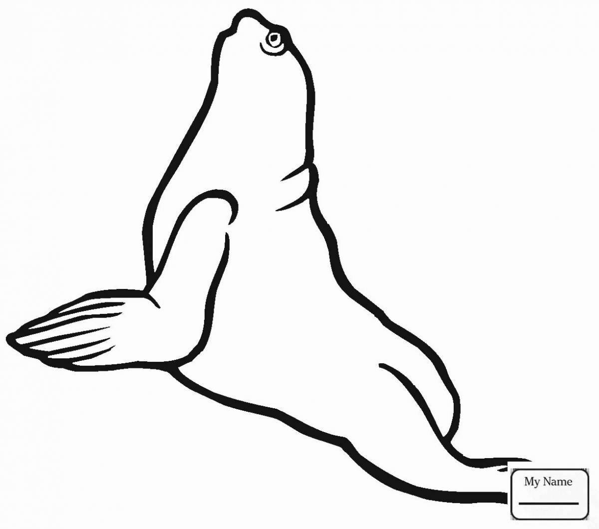 Glowing sea lion coloring page