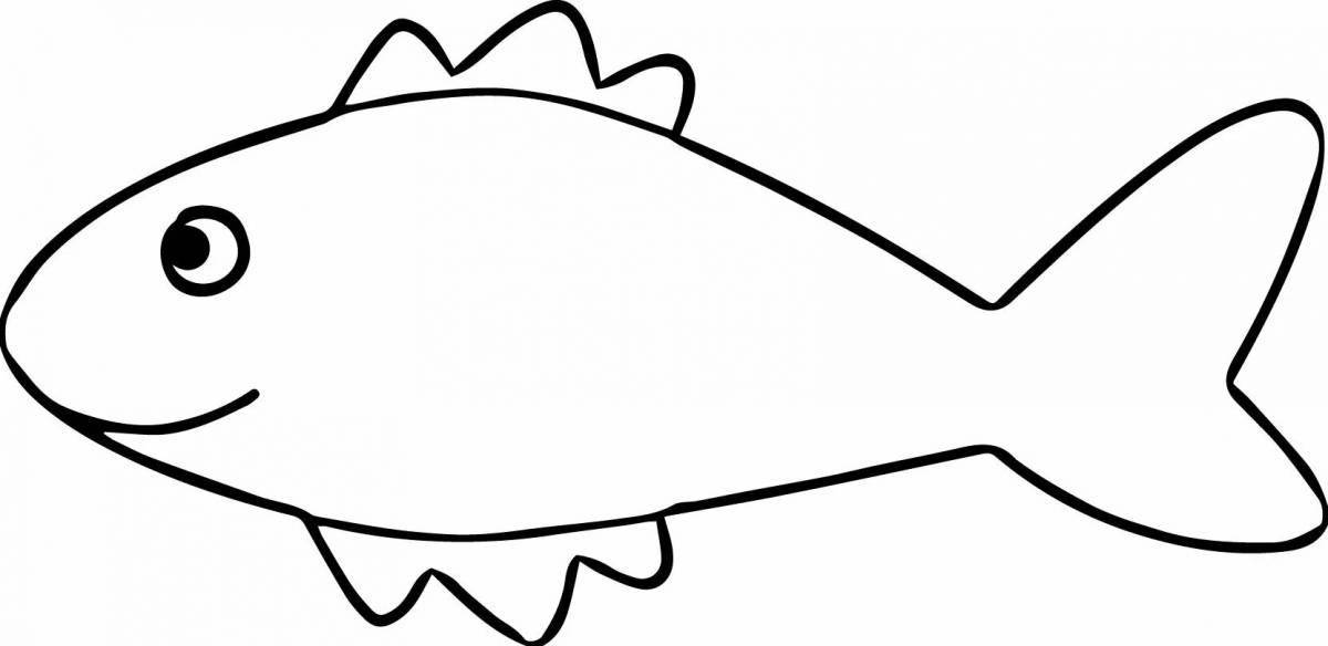 Attractive simple fish coloring page