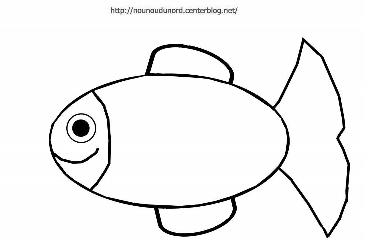 Раскраска radiant simple fish