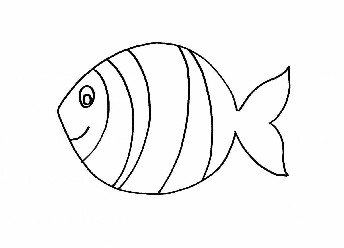 Изысканная простая раскраска рыбы