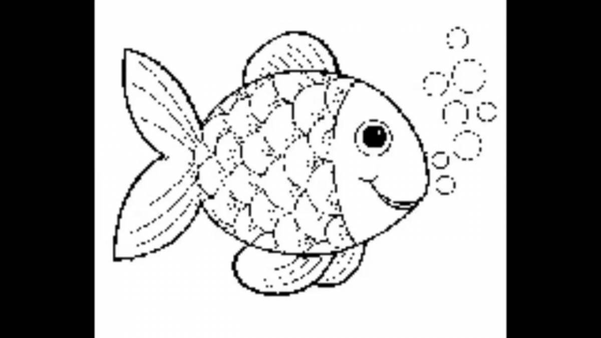 Великолепная простая рыба-раскраска