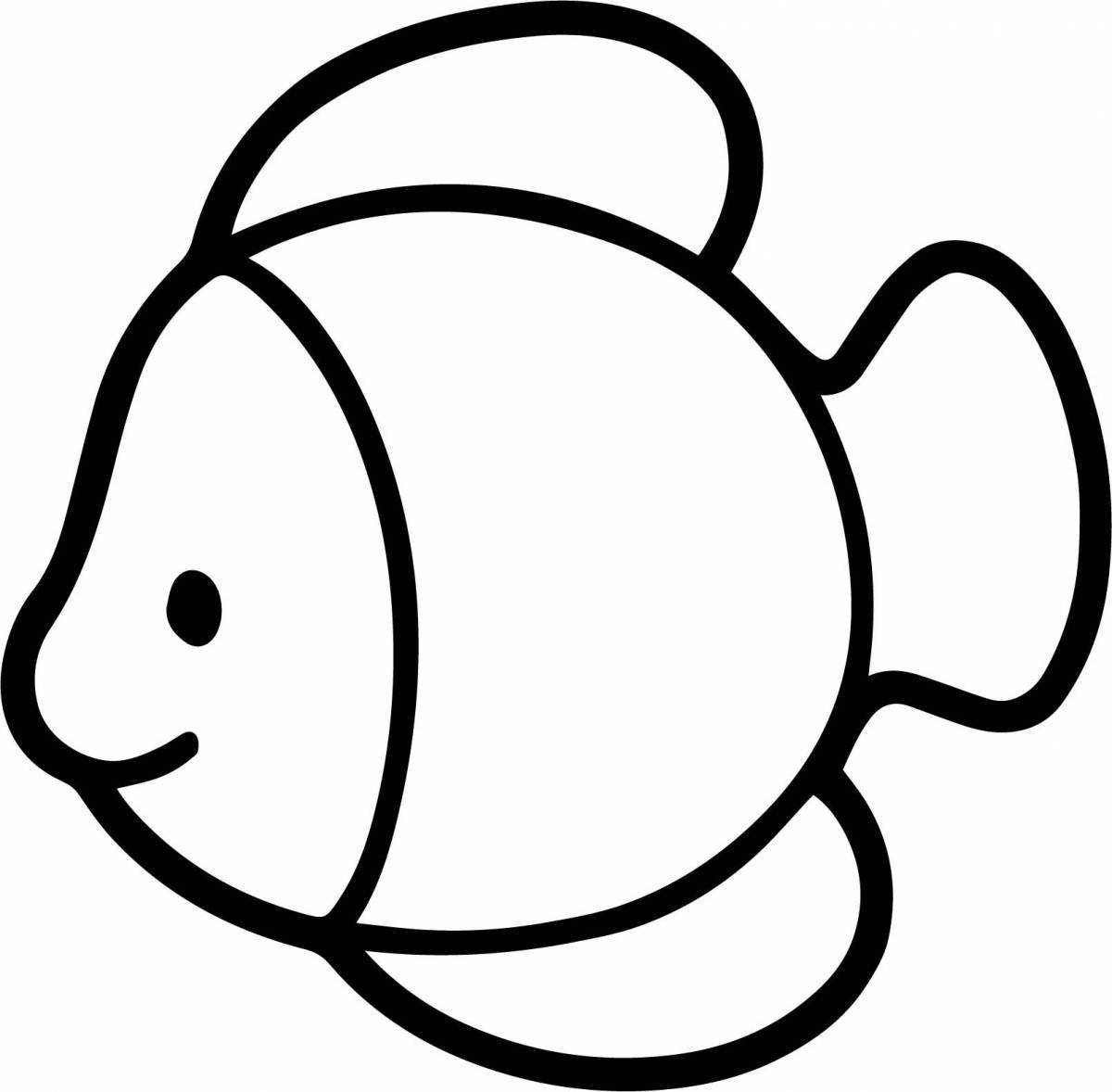 Грандиозная простая рыба-раскраска