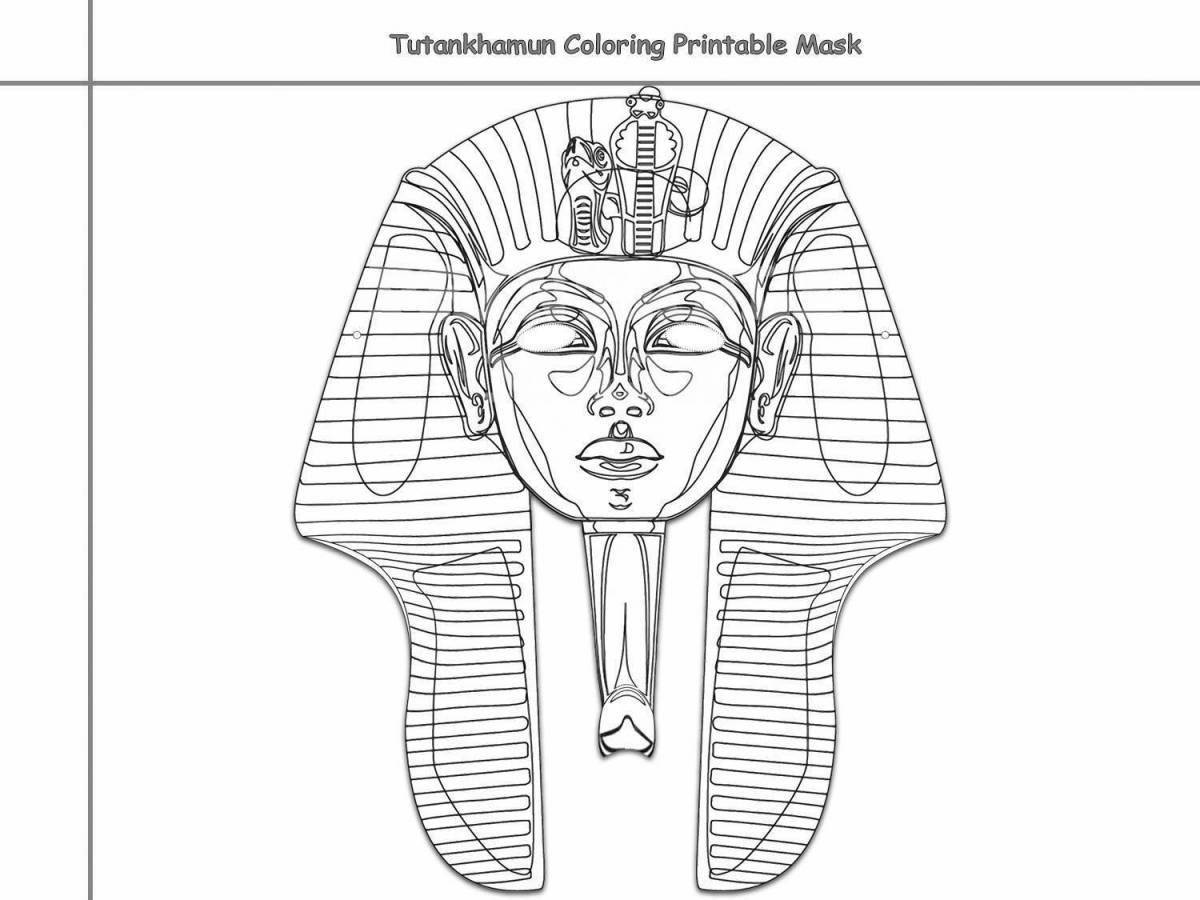 Pharaoh's colorful mask coloring page
