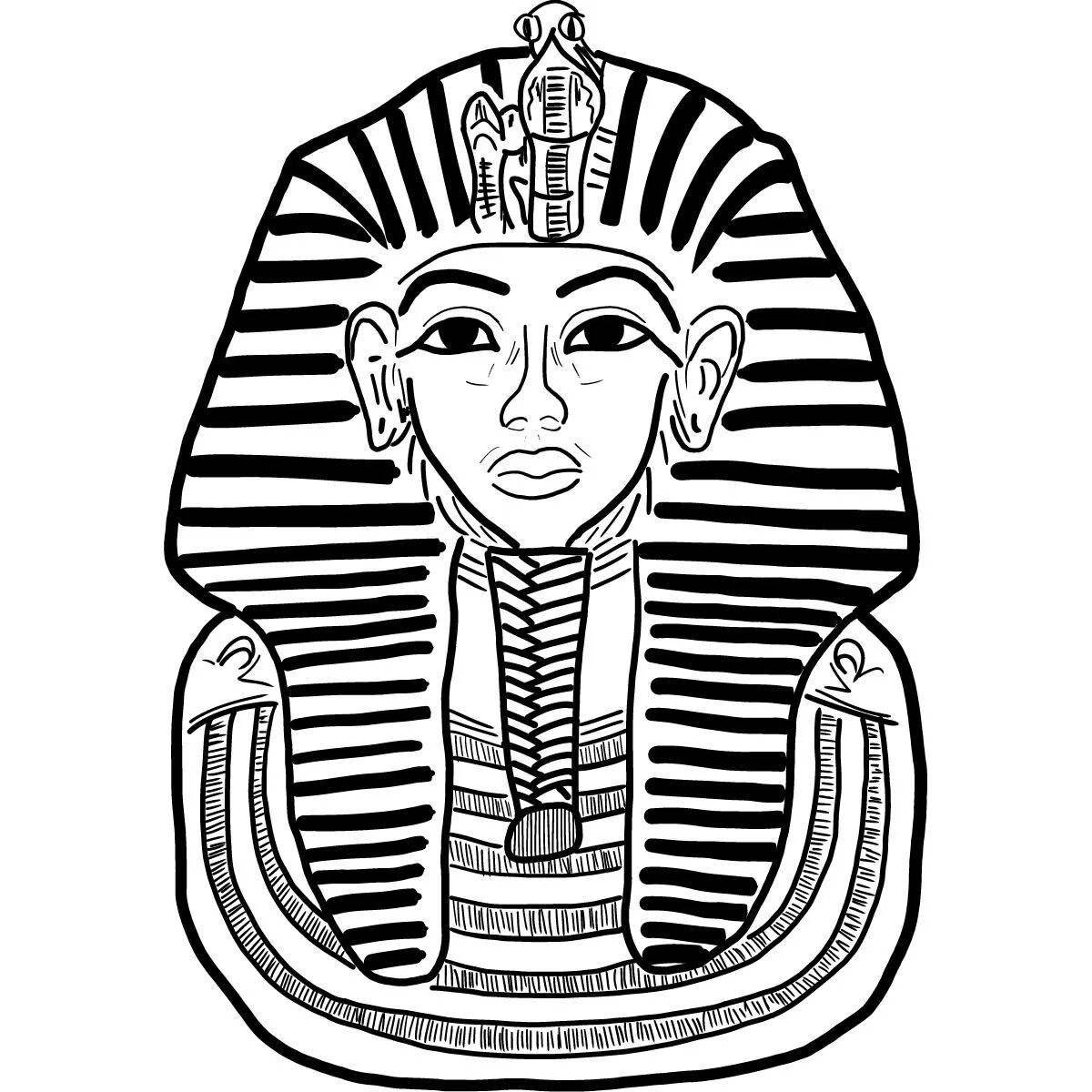 Intricate pharaoh mask coloring book