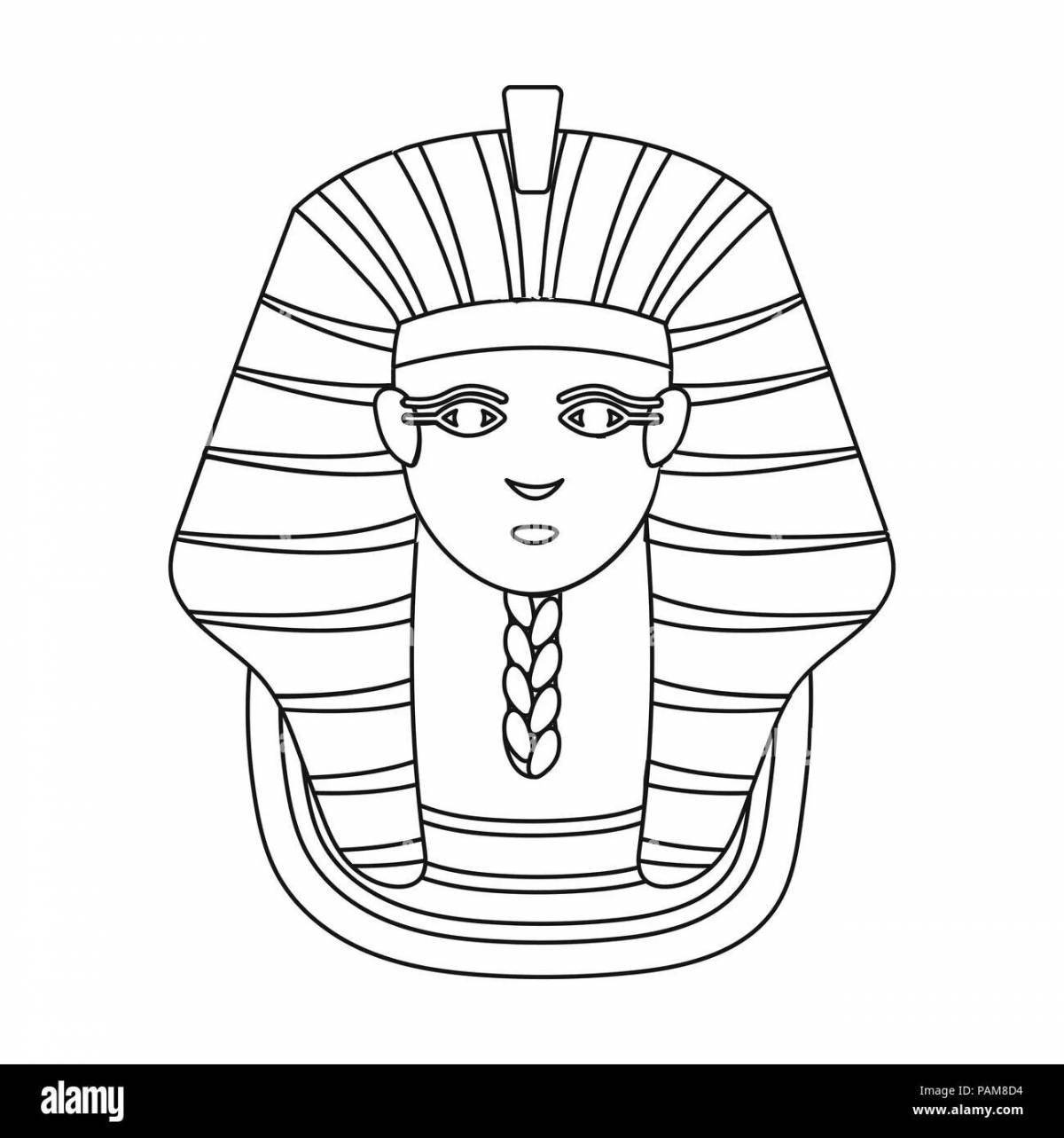Royal pharaoh mask coloring page