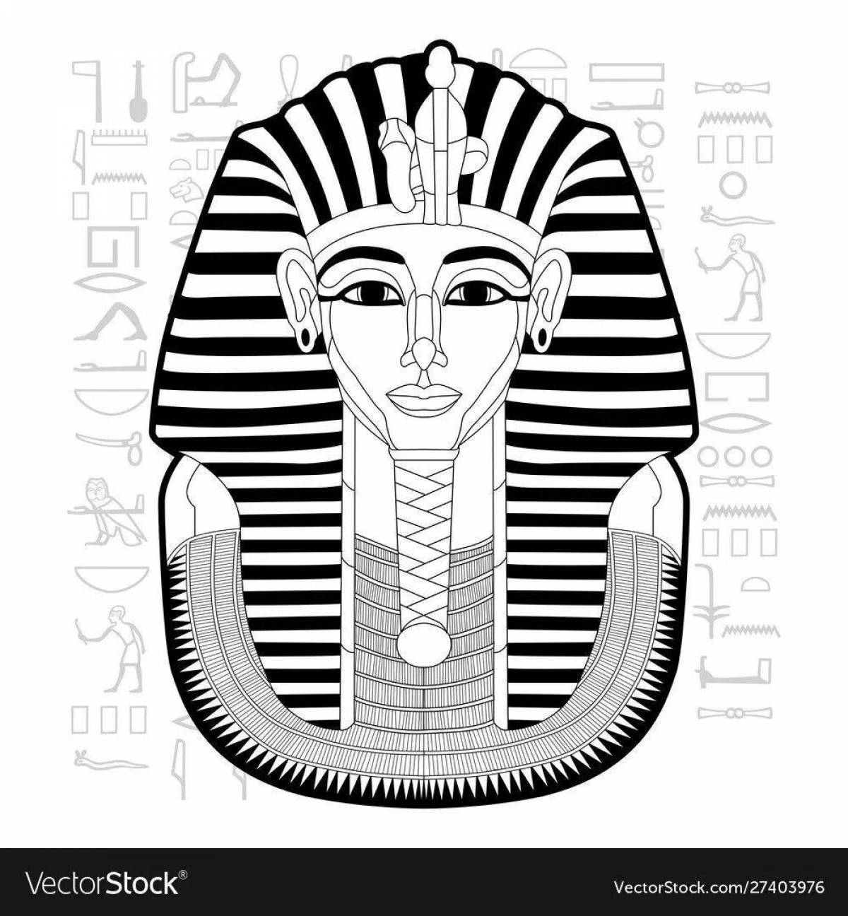 Exquisite pharaoh mask coloring page