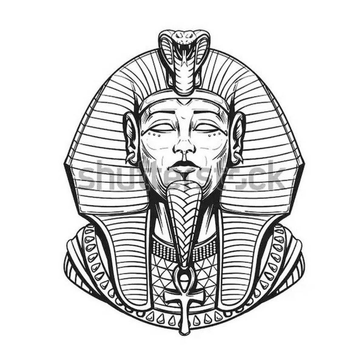 Coloring page elegant pharaoh mask