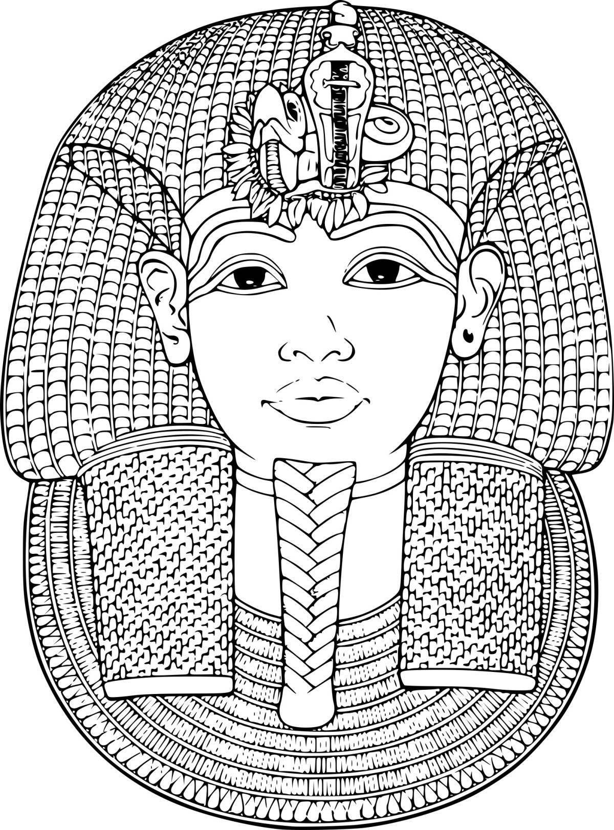 Coloring page mask of the dazzling pharaoh