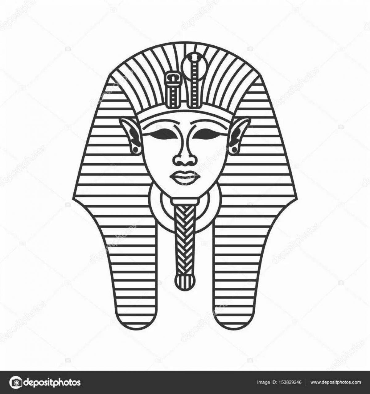 Coloring page luxury pharaoh mask