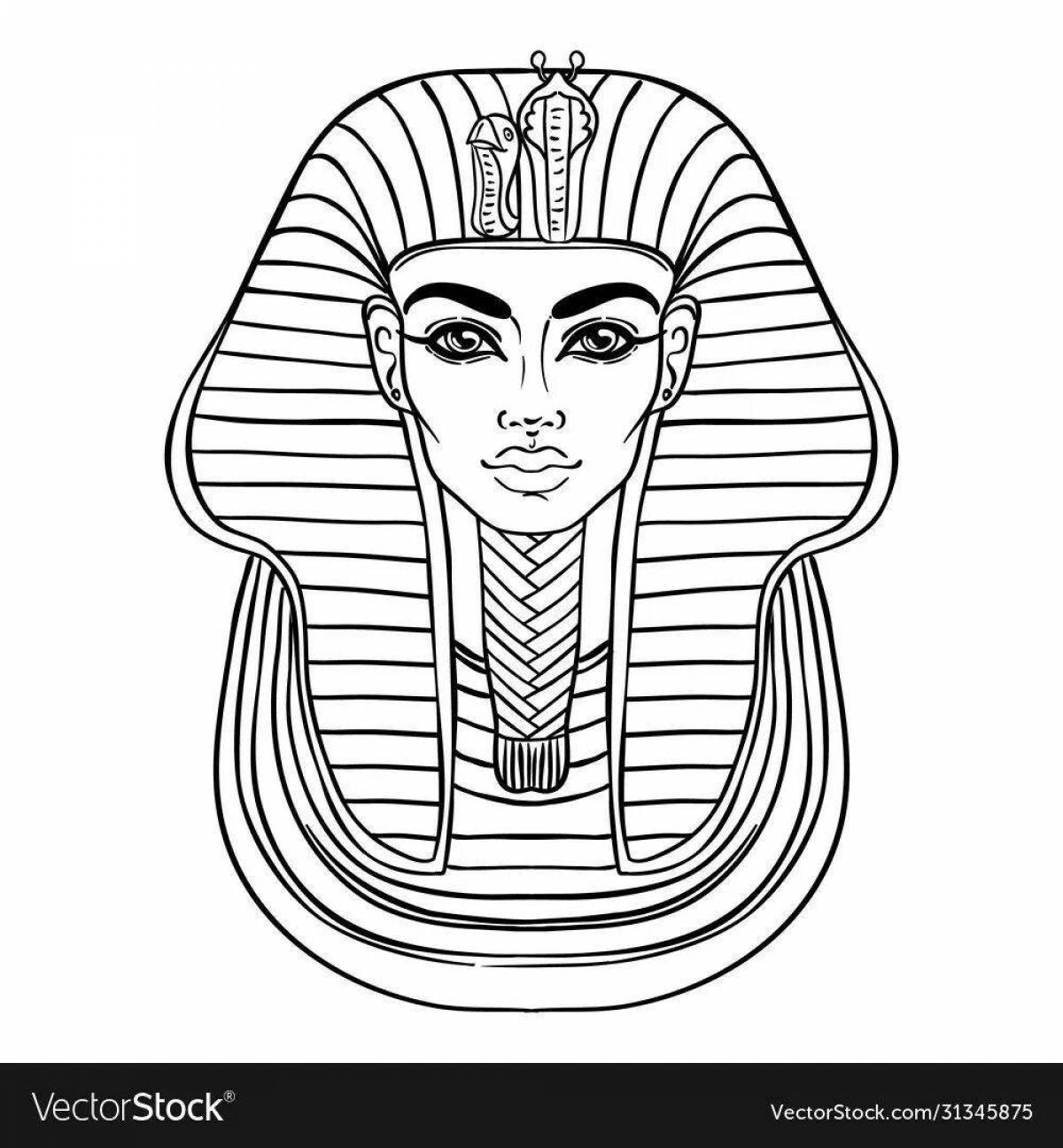 Coloring page grandiose pharaoh mask