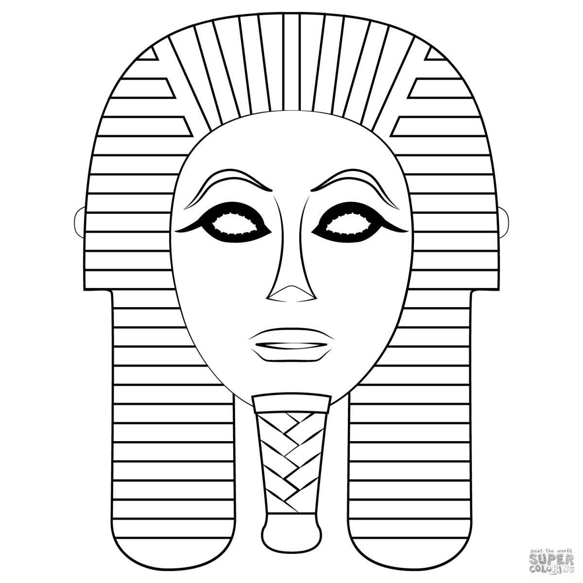 Rampant pharaoh mask coloring page