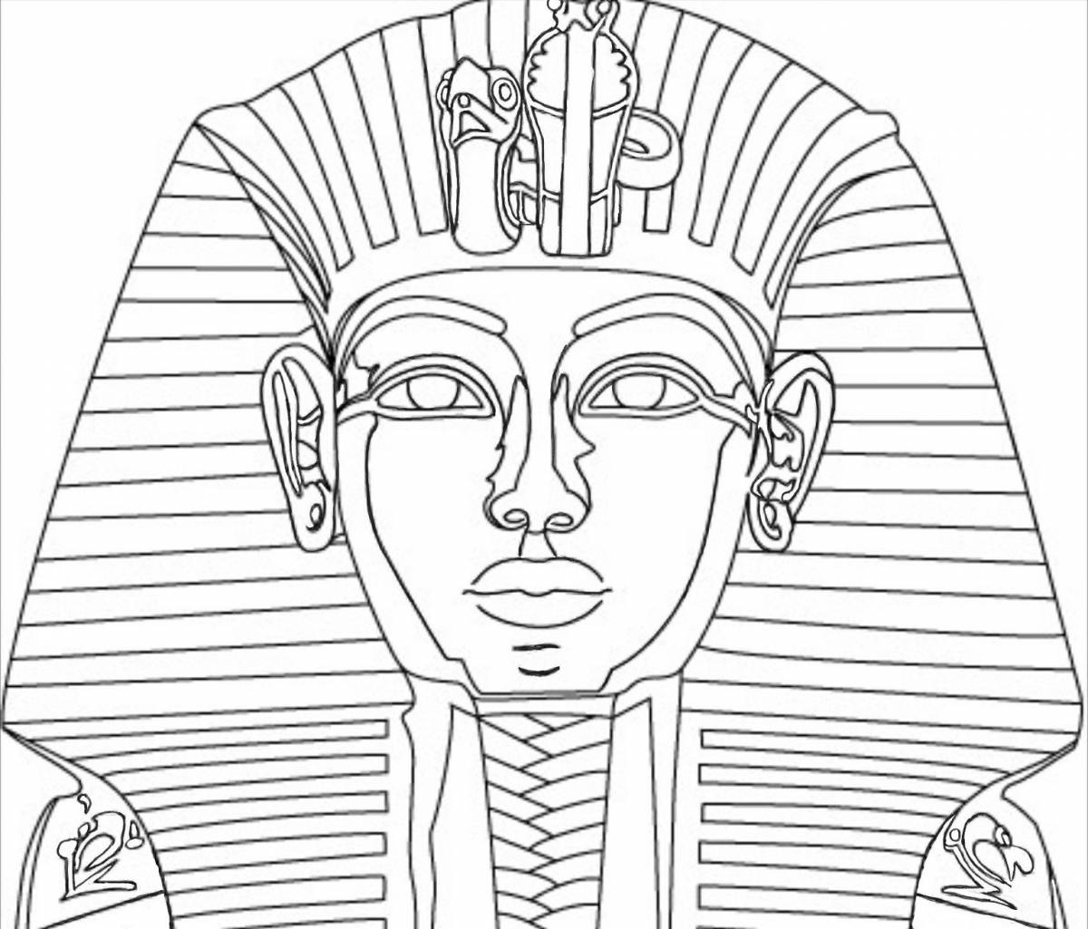 Coloring page charming pharaoh mask