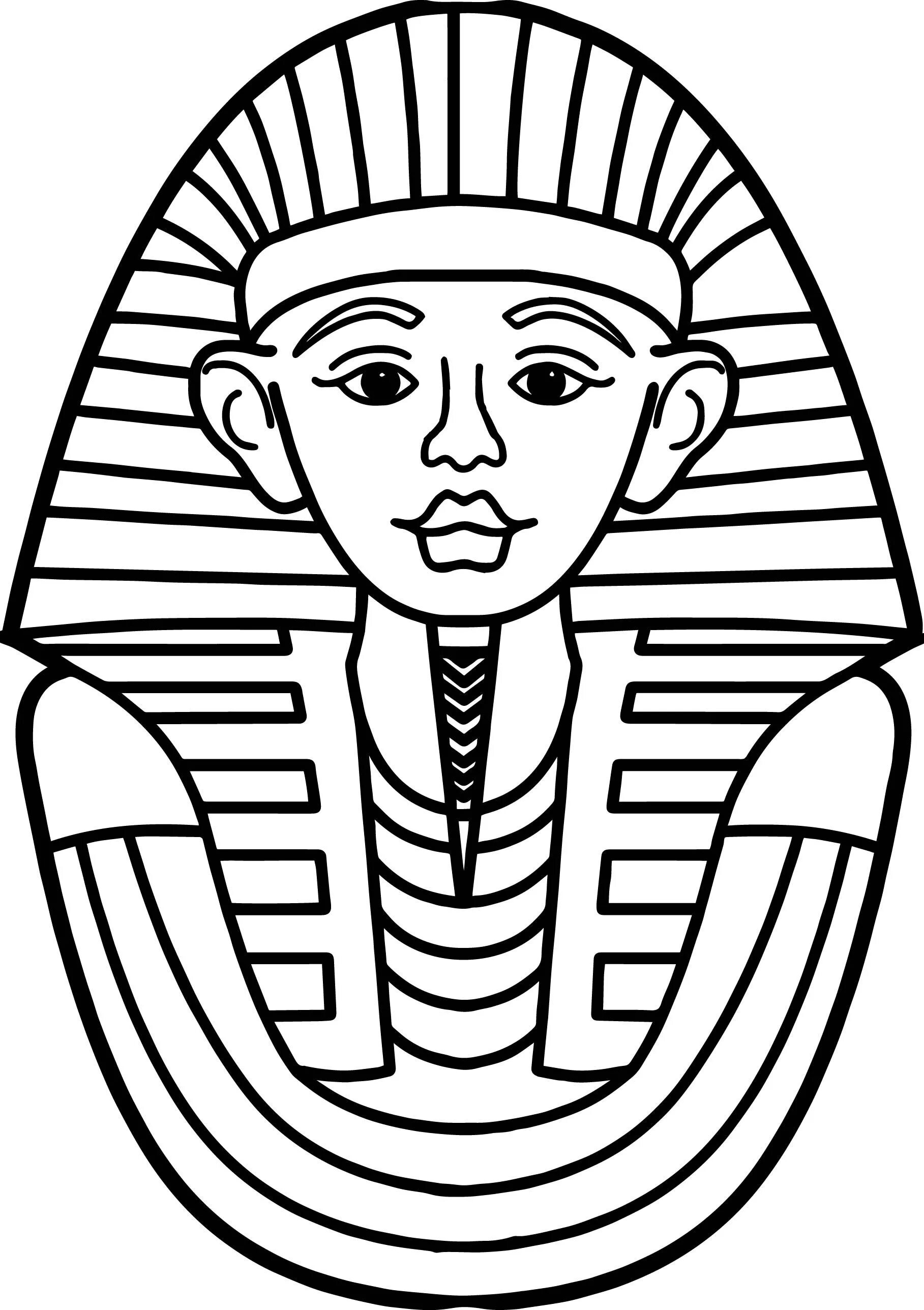 Coloring page beckoning pharaoh mask
