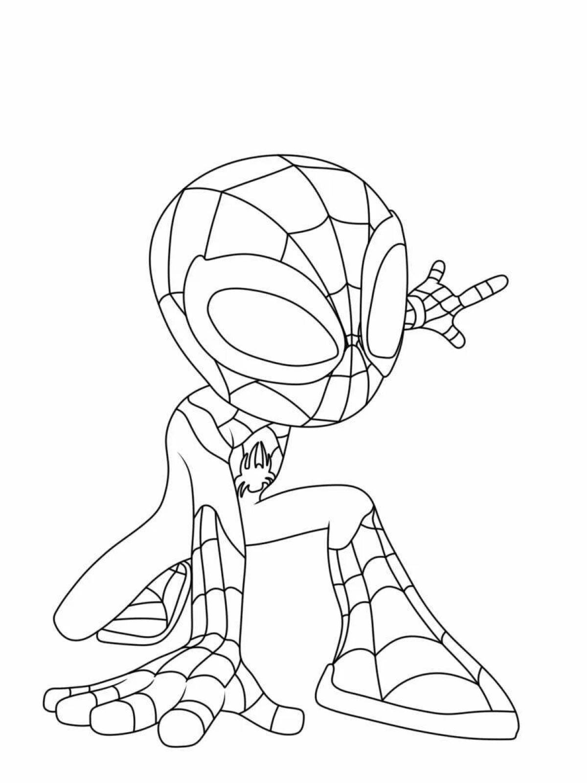 Colorful cartoon spider coloring book