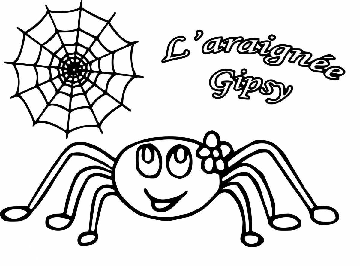 Coloring page adorable cartoon spider