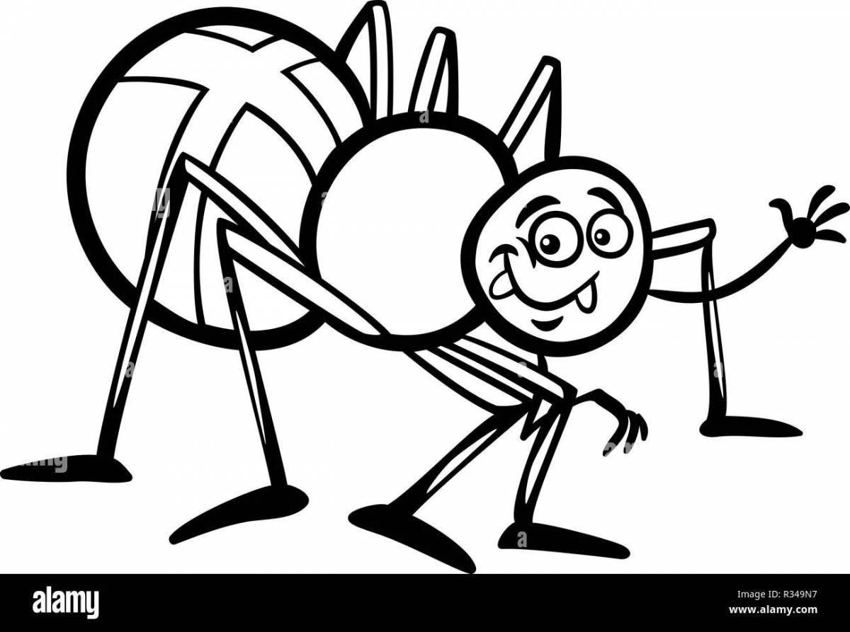 Creative cartoon spider coloring book