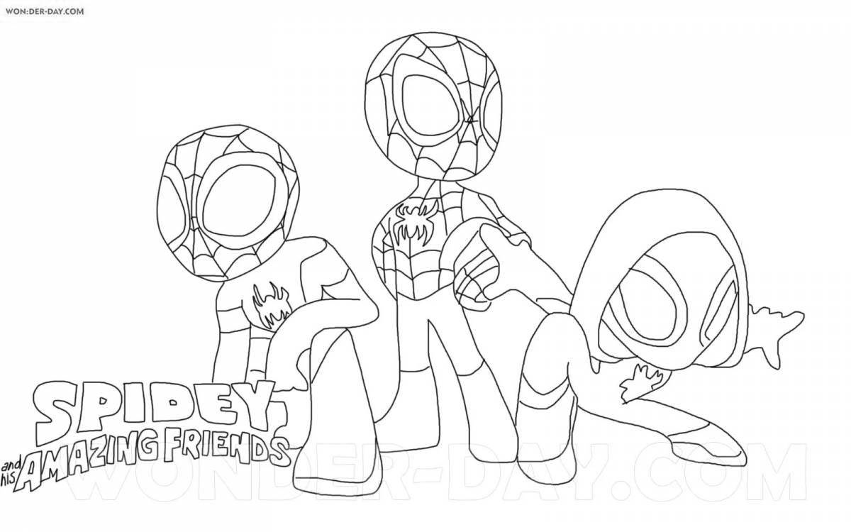 Wonderful cartoon spider coloring book