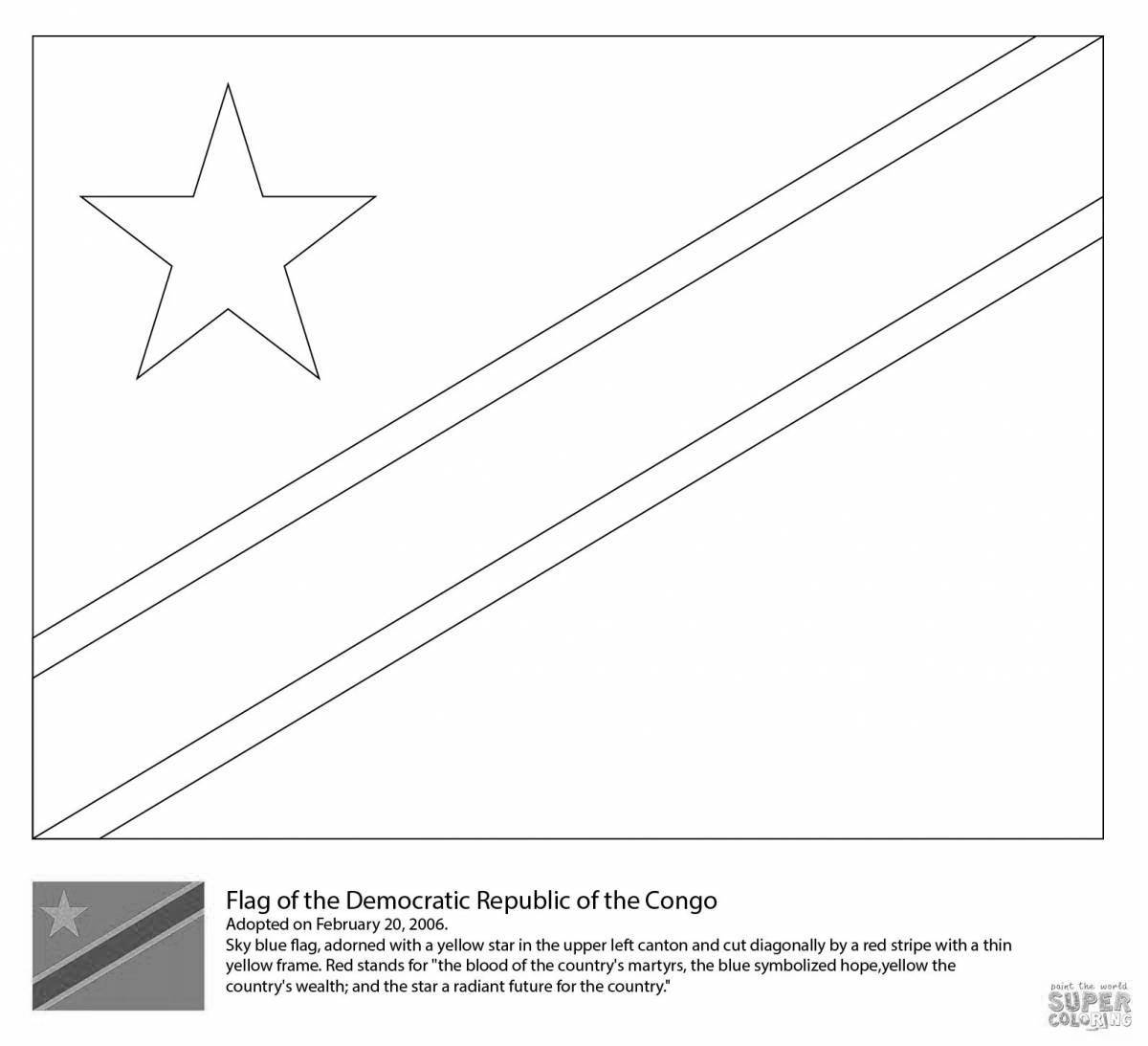 Coloring page magnificent flag of novosibirsk