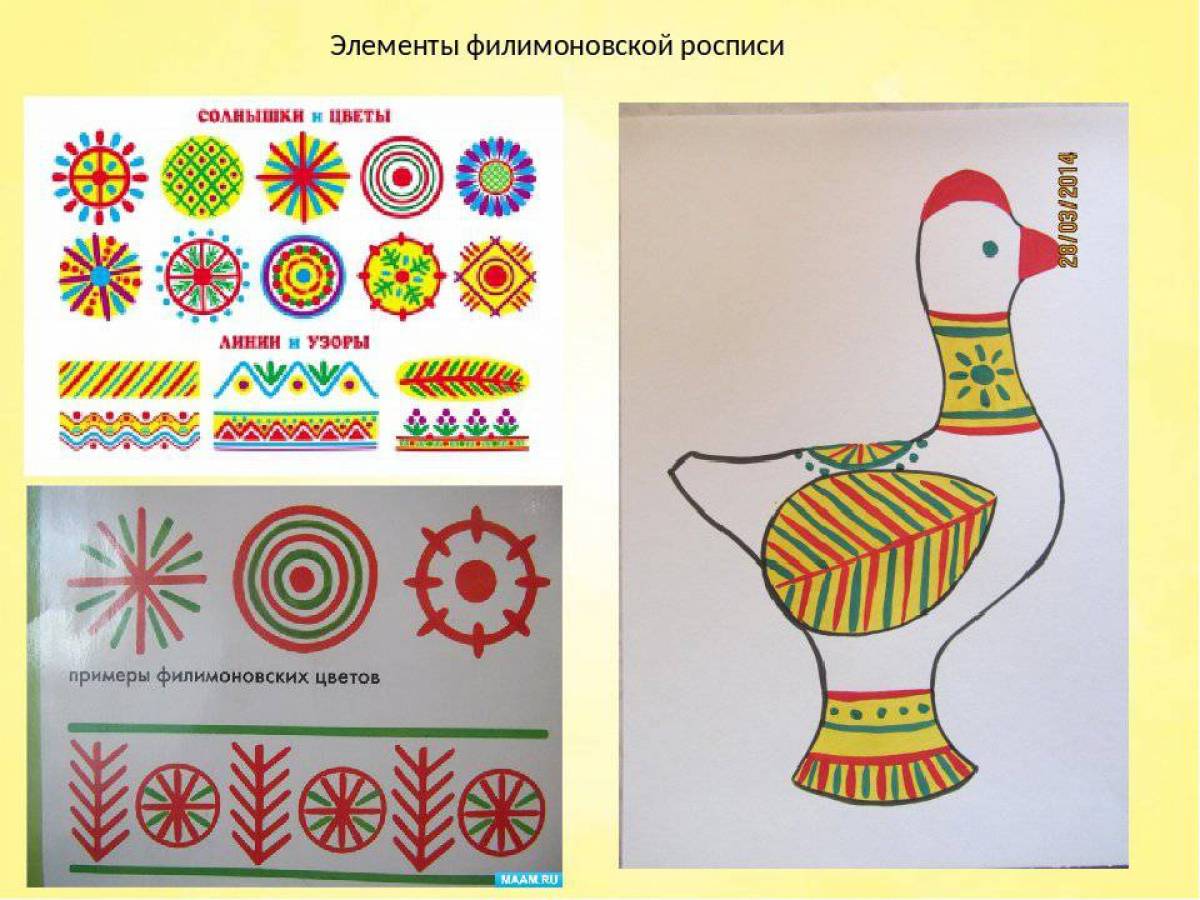 Филимоновская роспись элементы росписи для детей в детском саду