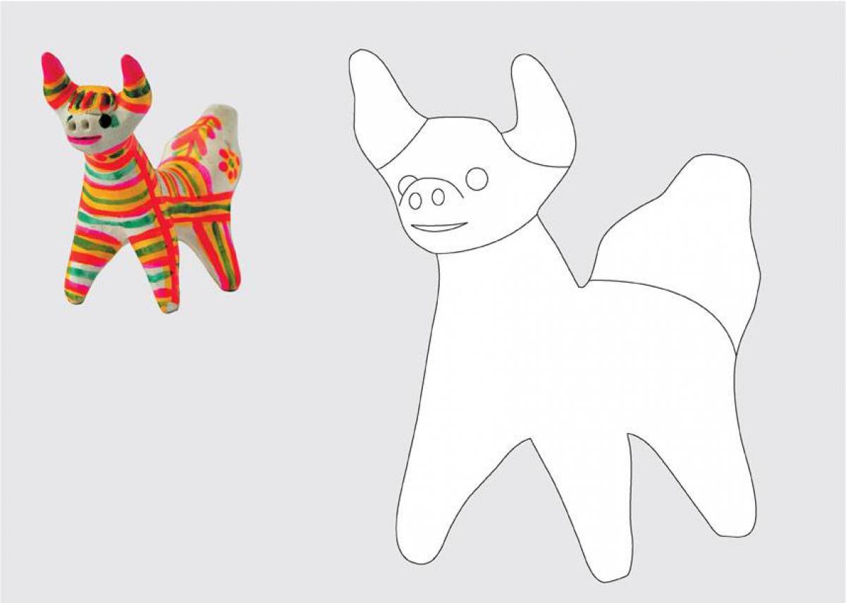 Творчество - Филимоновская игрушка 5 класс : Рисунок, Роспись, Раскраска лошадки