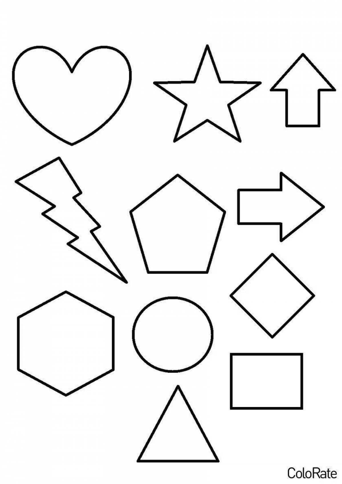 Coloring page for complex geometric shapes