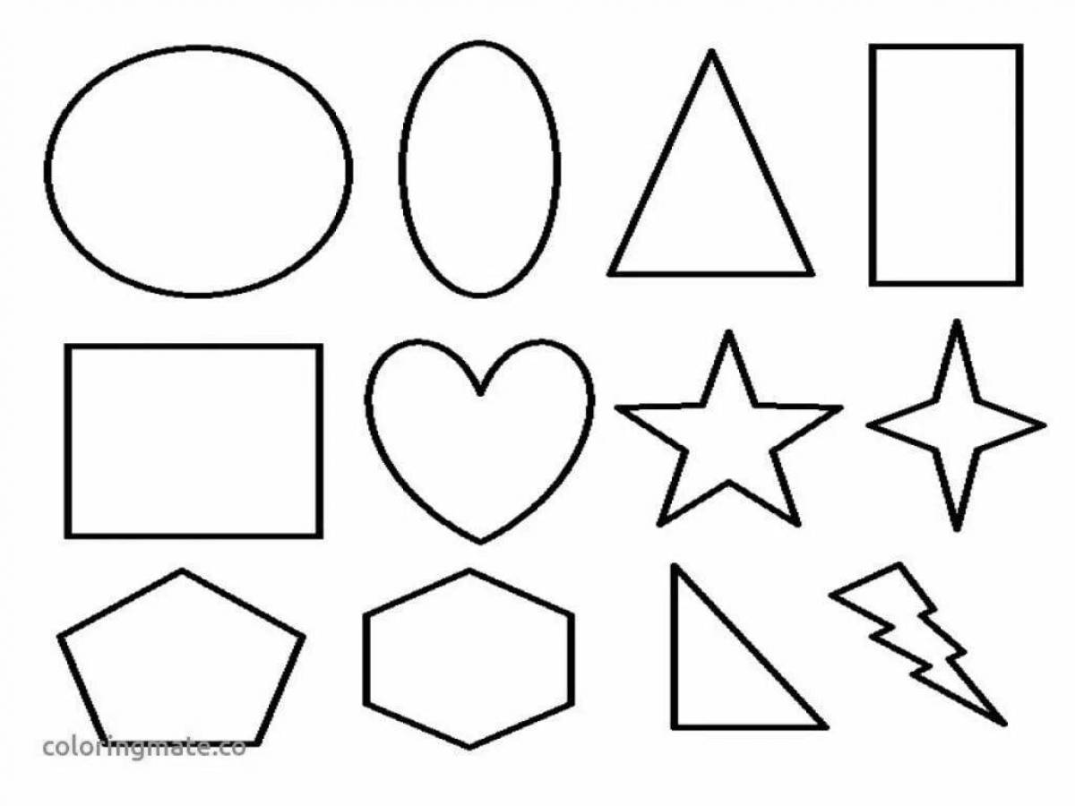 Attractive geometric shapes coloring pages