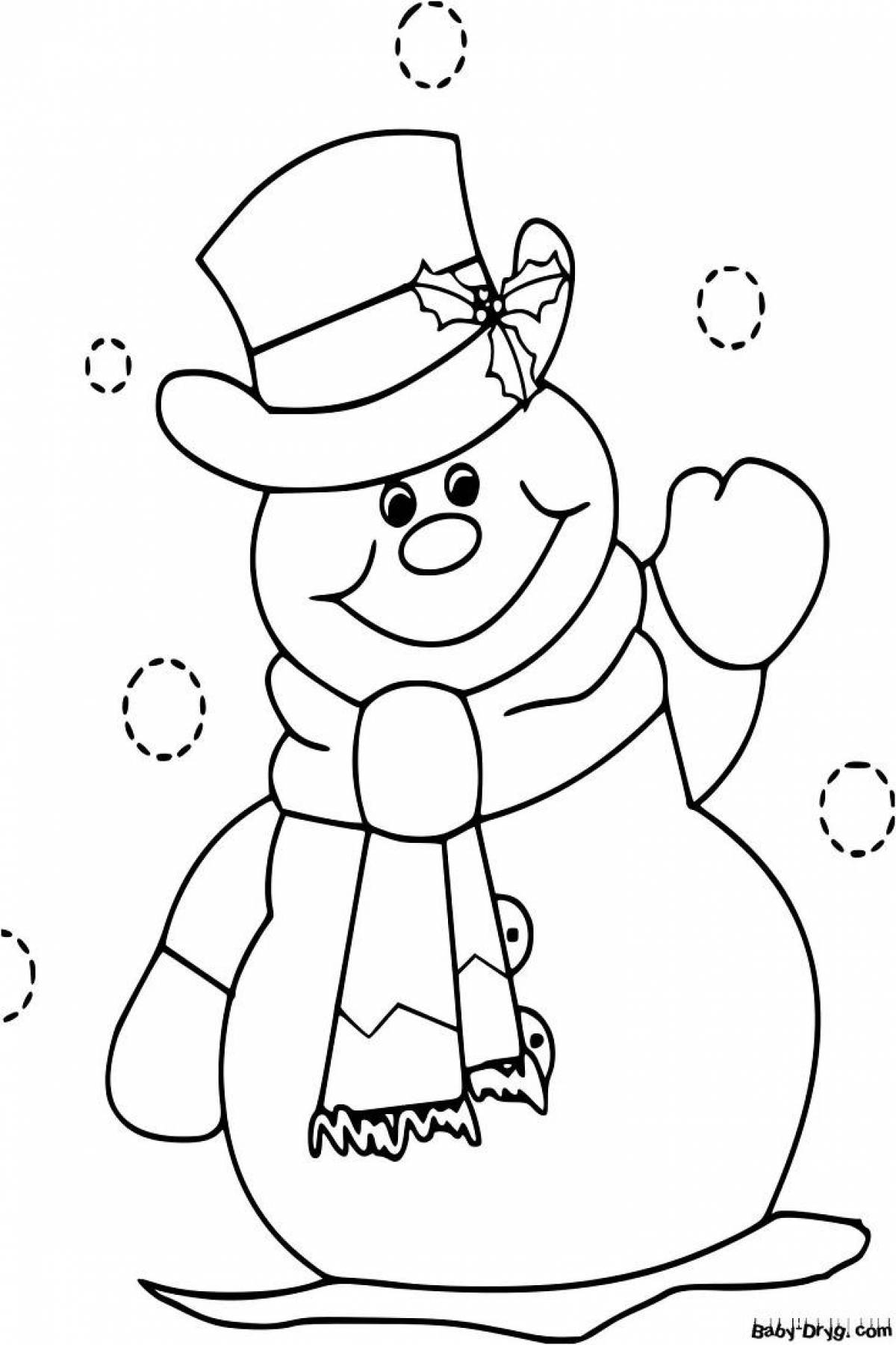 Bright coloring snowman