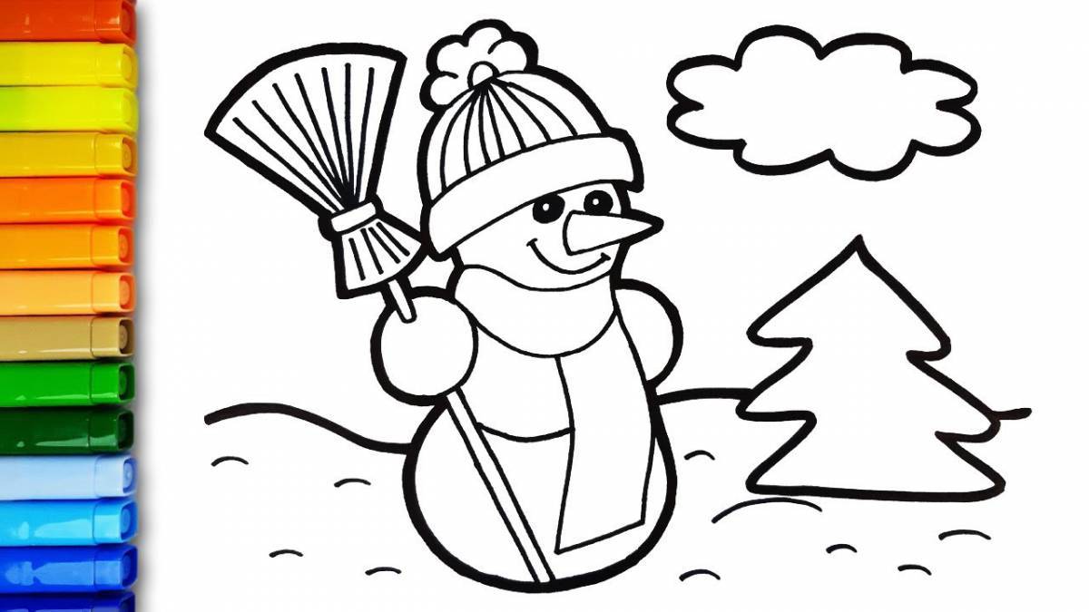 Exciting snowman coloring book