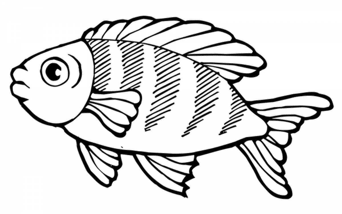 Ослепительная рыбка-раскраска для детей