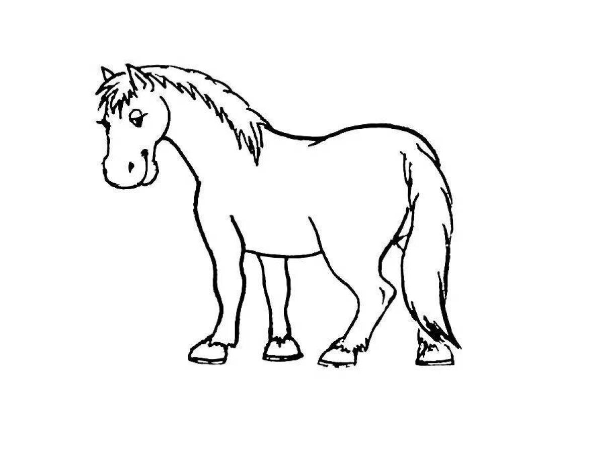 Majestic paint coloring page horse for kids