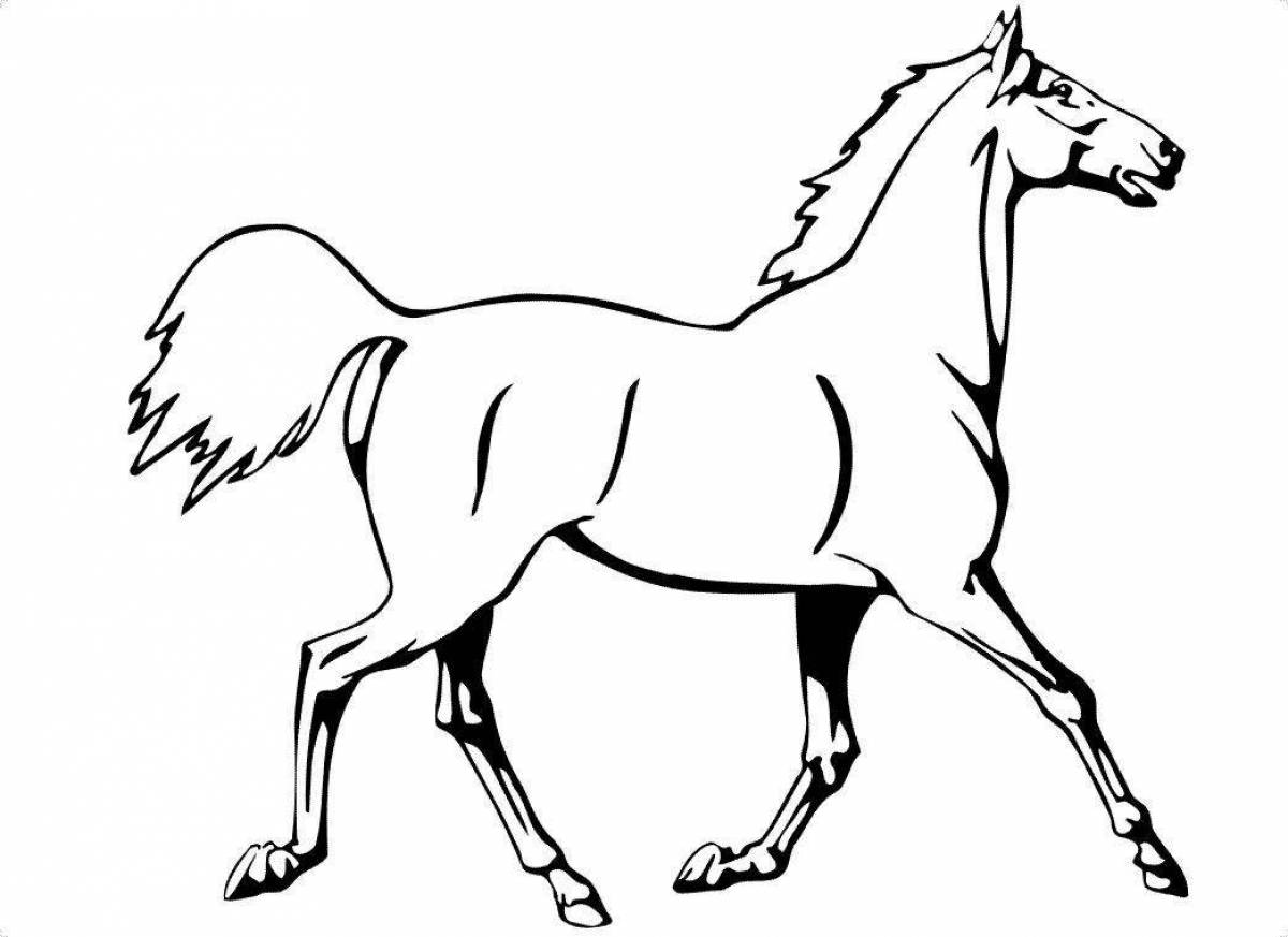 Величественный липицанер лошадь-раскраска для детей