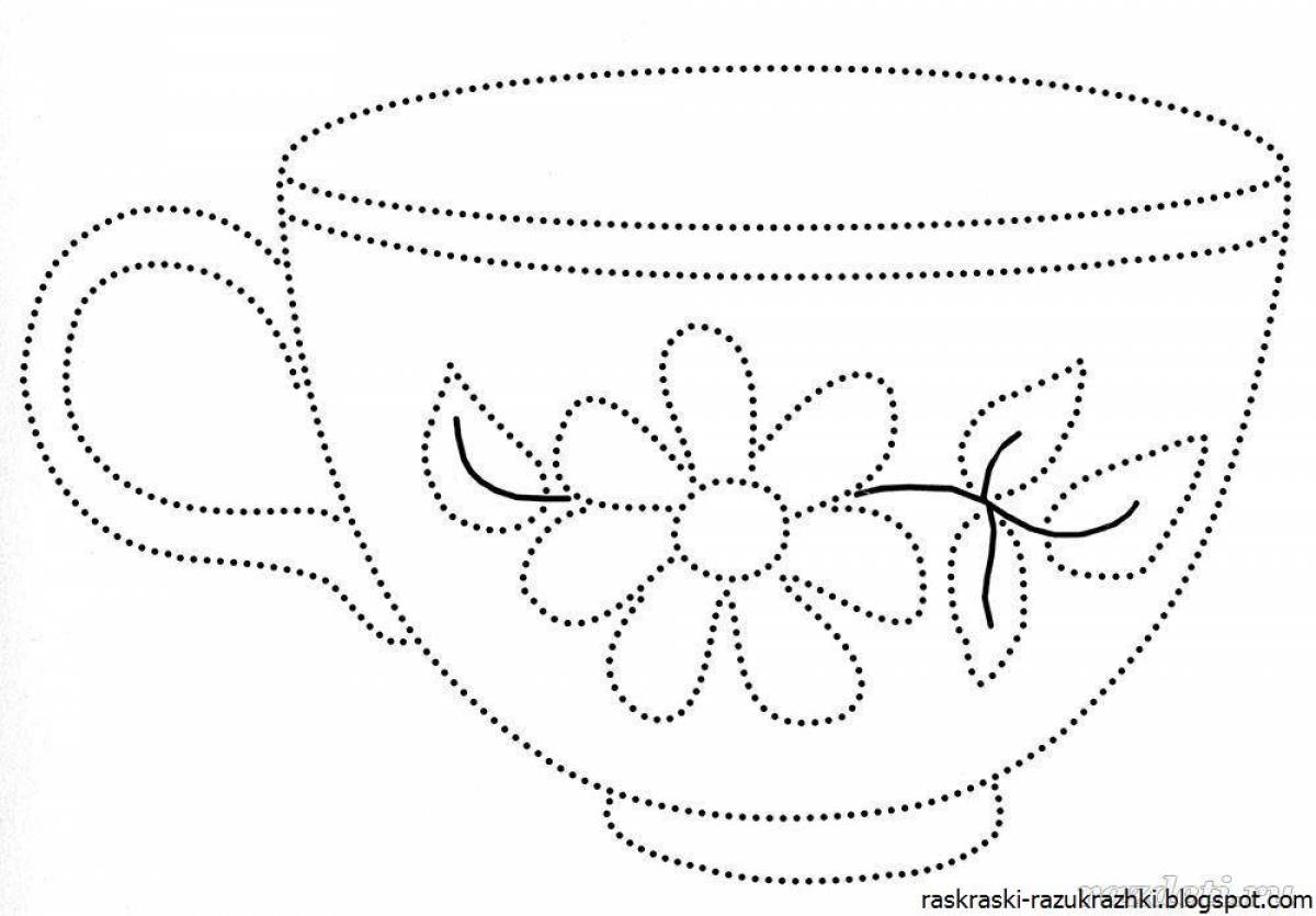 Animated cup coloring page