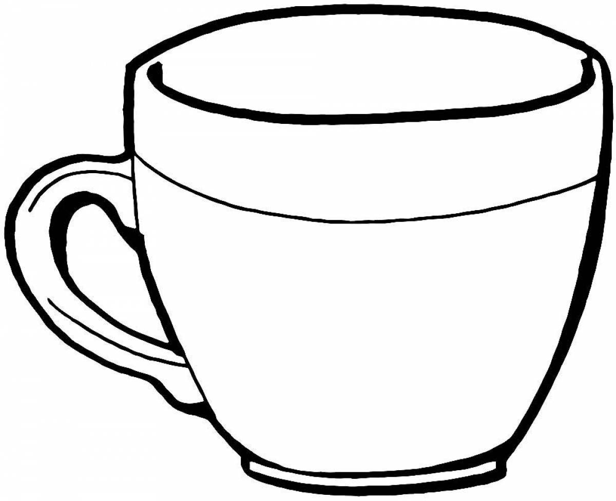 Charming cup coloring page