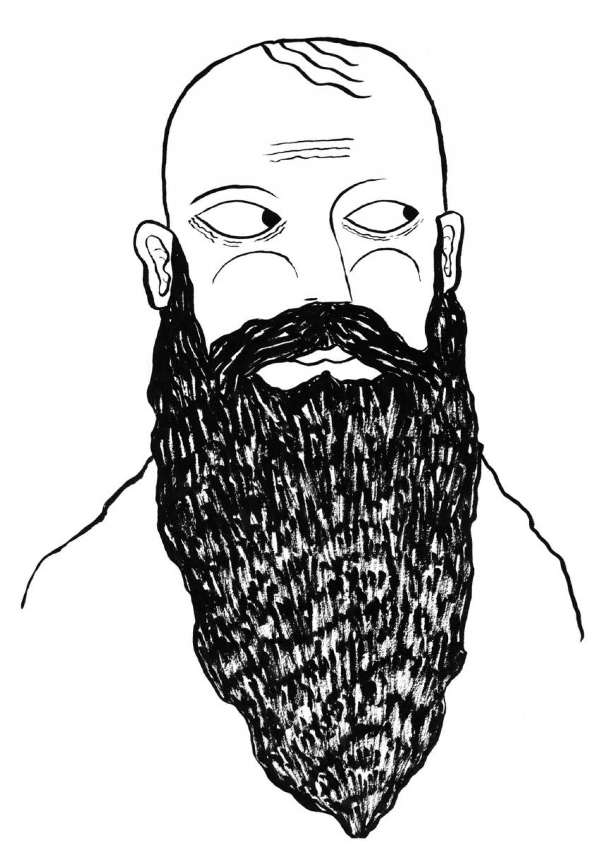 Coloring funny beard bodo