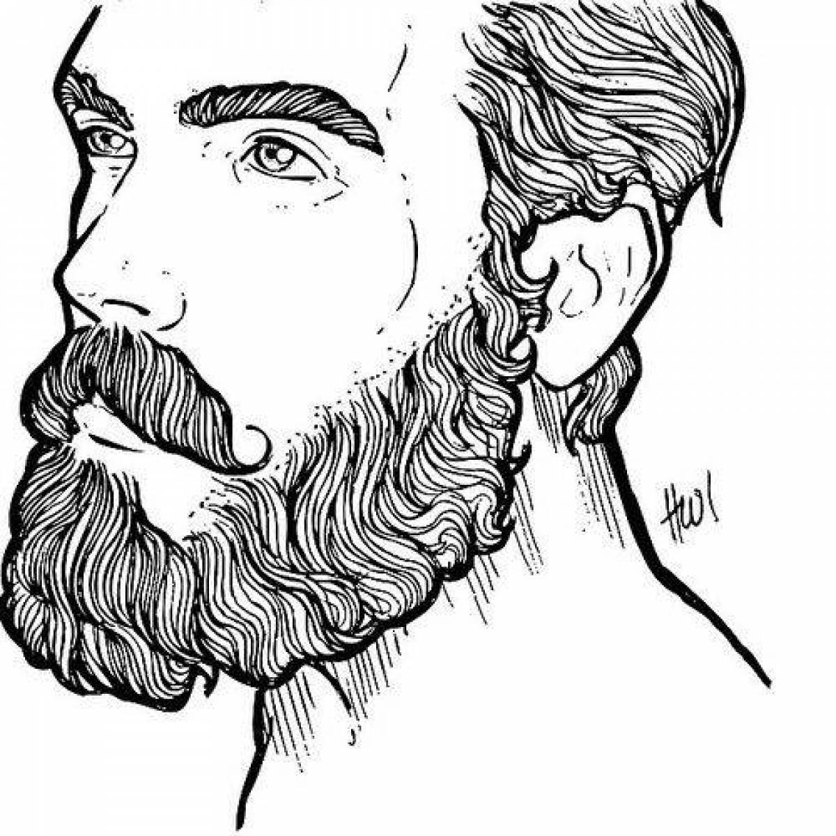 Dazzling bodo beard coloring page