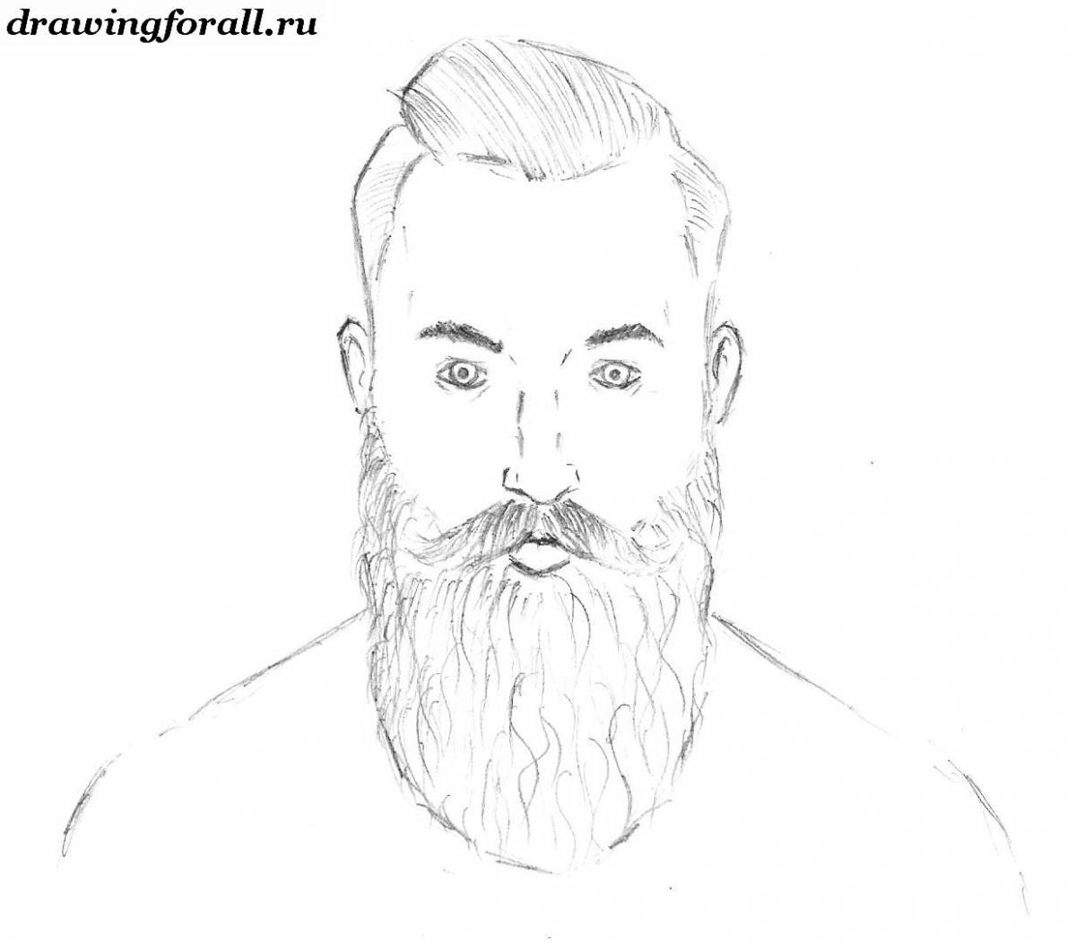 Attractive bodo beard coloring page